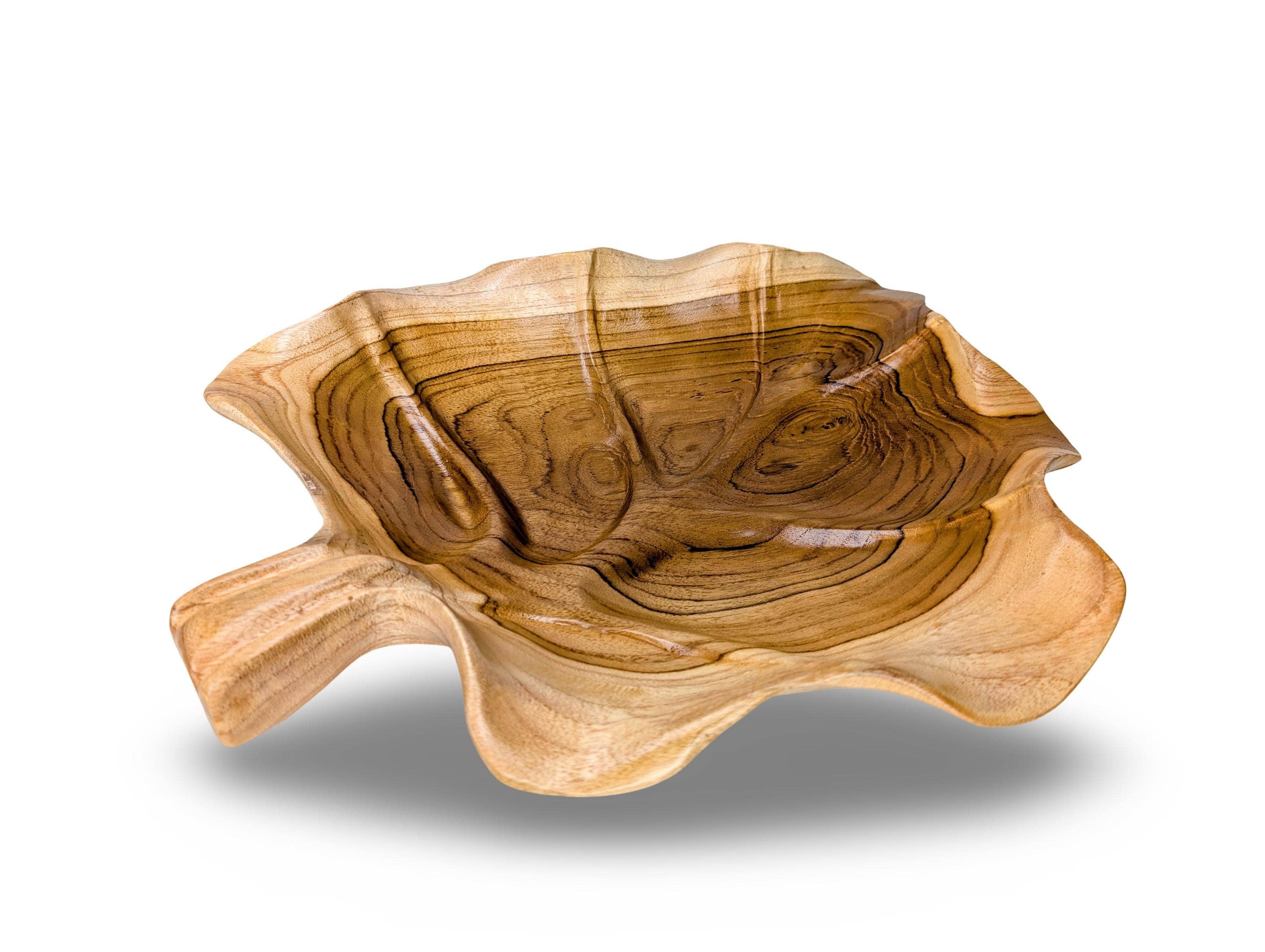 baligood - Wholesale Serve Bowl - WOOD CENTERPIECE BOWL, Wood Table Bowl, Wood Centerpiece, Teak Fruit Plate, Teak6