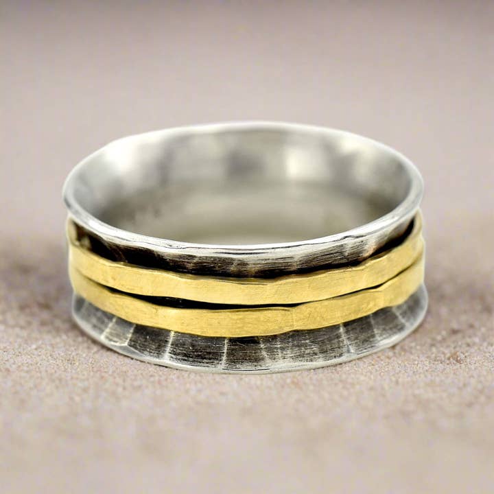 J + I Jewelry - Wholesale Band/Stacked Ring - Aurum Tempest Spinner Ring