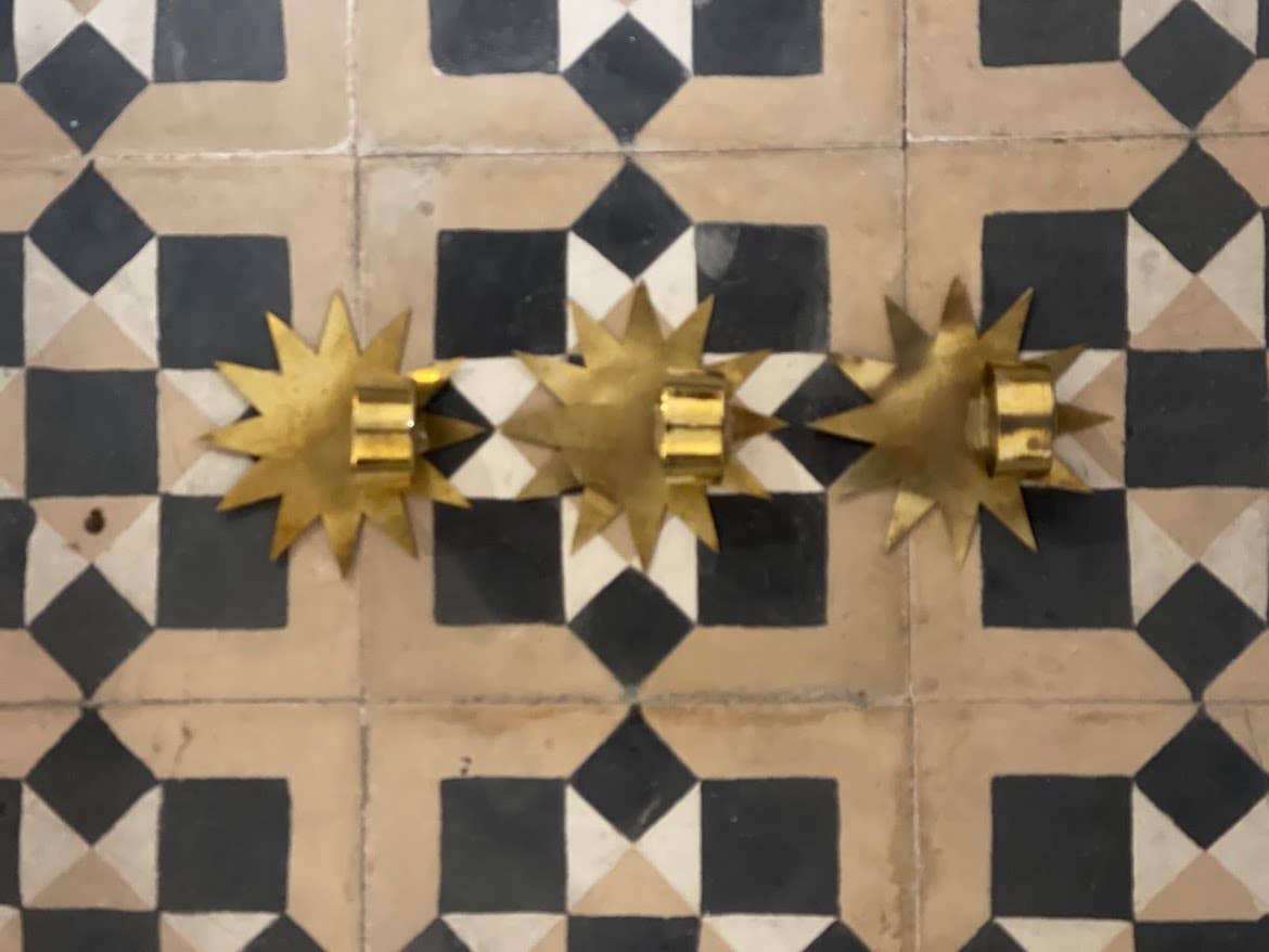 NOMAD BY LIV - Wholesale Candle Holder - "STAR" Wallcandle Holder, Brass, gold2