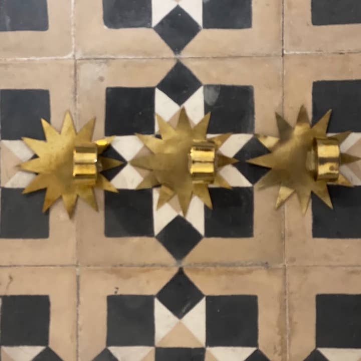 NOMAD BY LIV - Wholesale Candle Holder - "STAR" Wallcandle Holder, Brass, gold2