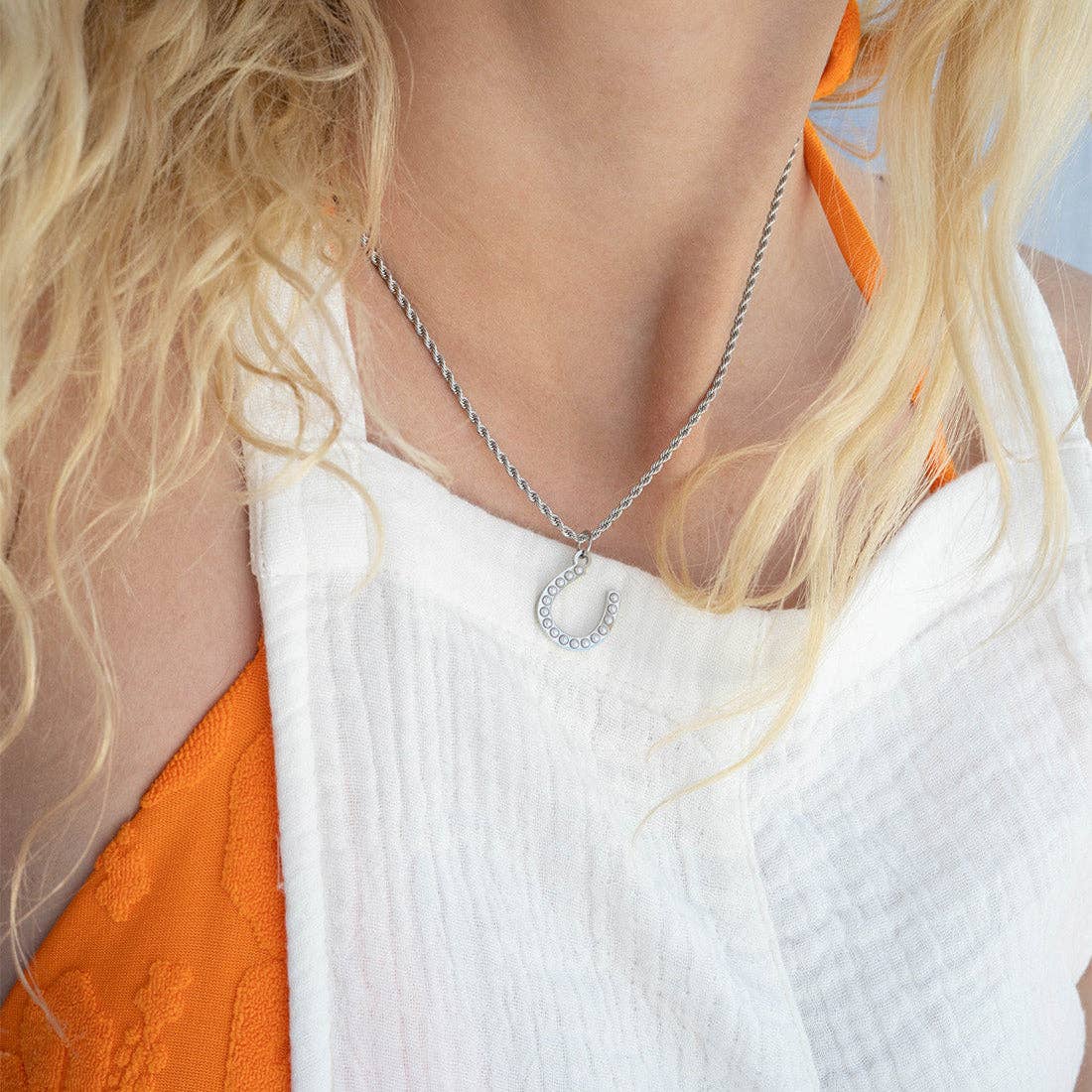 WJW - Wholesale Individual Charm/Pendant - 18K Gold PVD Stainless Steel Pearl Beaded Horseshoe Charm9