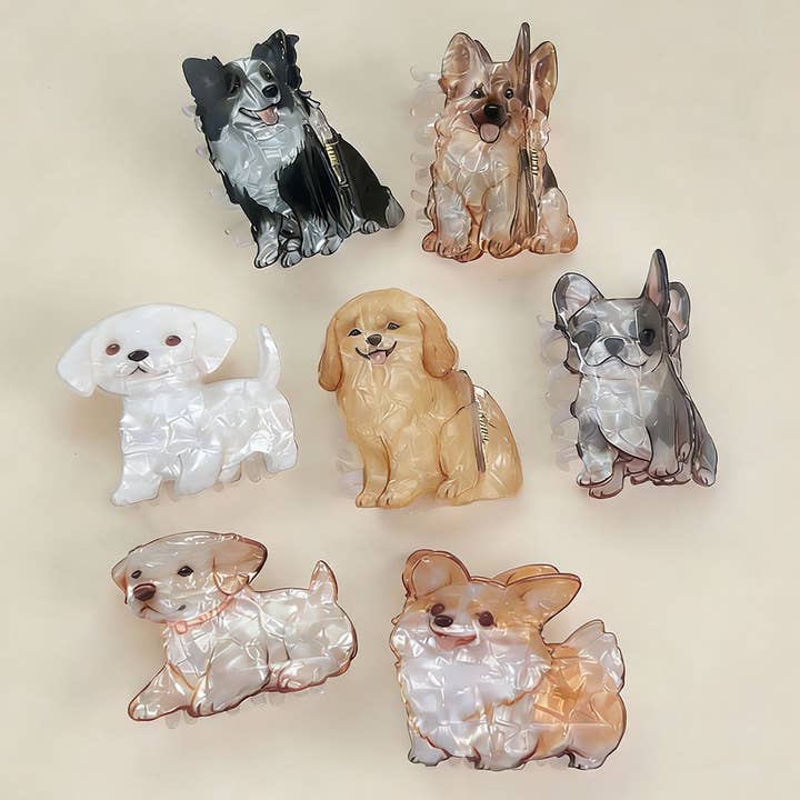 CUTE SEASHELL-PATTERNED PUPPY CLAW CLIP_CWAHA08652 for wholesale by DOUBLJU