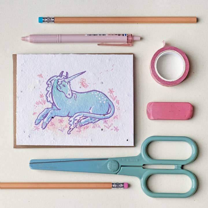 Unicorn Plantable Herb Seed Card for wholesale by Small Victories