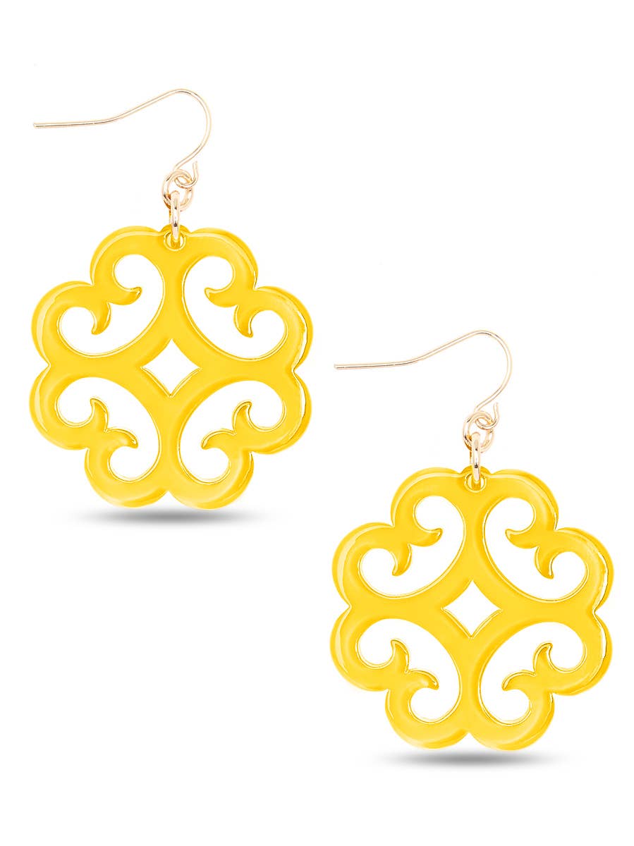 ZENZII Jewelry - Wholesale Hangende/ronde oorbellen - Circular Wave Pattern Resin Drop Earring22