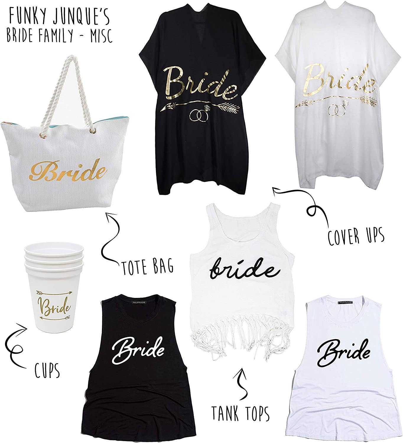 Funky Junque - Wholesale Disposable Cup - 16 oz Stadium Cups - Bride (Set of 3)3