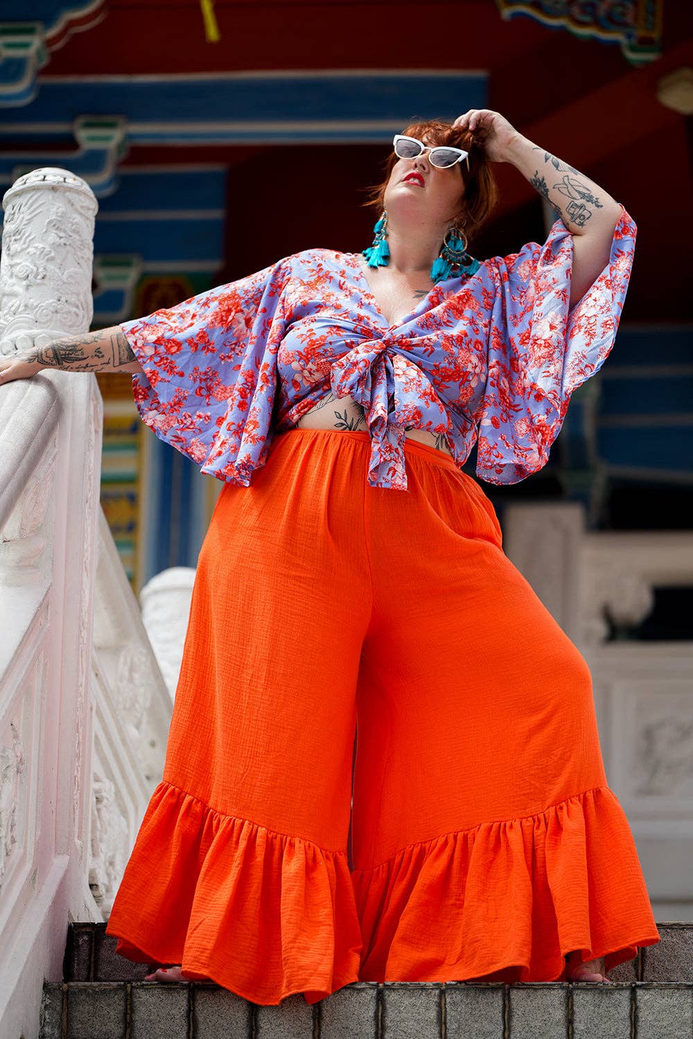 Jinx the label - Wholesale Blouse - Women's - Renesme Wrap Top - Sunset Prism4