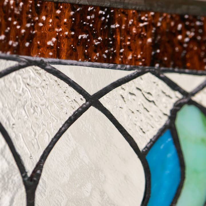 River of Goods - Wholesale Suncatcher - 30"L Fleur De Lis Victorian Stained Glass Pub Window Panel17