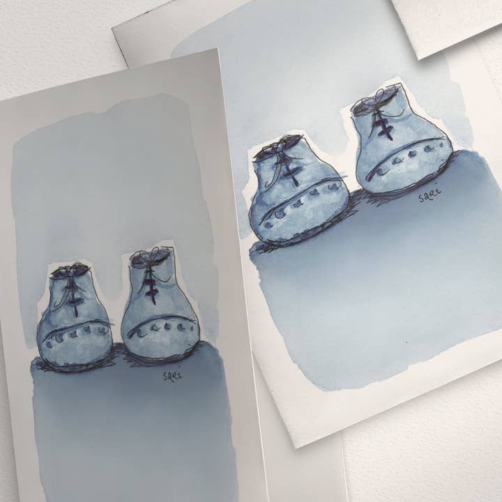 Scarpe bambino, azzurro per la vendita all'ingrosso da parte di Sari's ArtWork