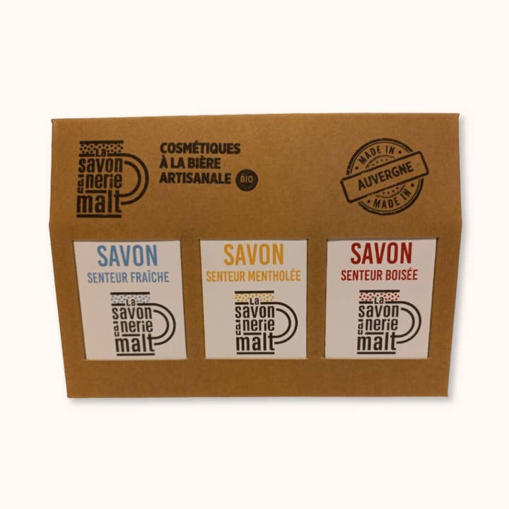 Trilogy Organic Craft Beer Soaps (3 x 100 gr.) for wholesale by La Savonnerie du Malt