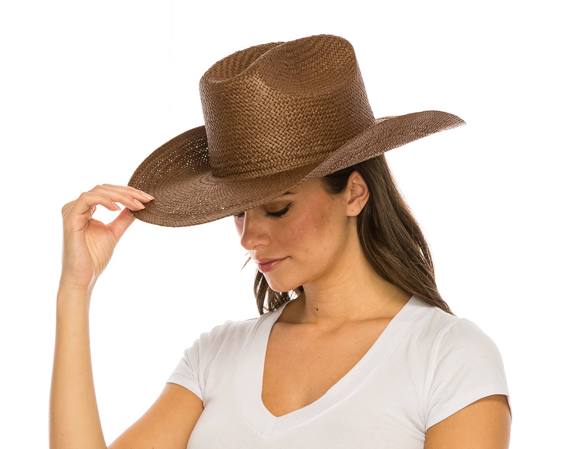 DNMC - Vente Chapeau de cowboy – femme - Chapeau de cowboy en paille Toyo tissé à la main - Toutes les couleurs en stock !7