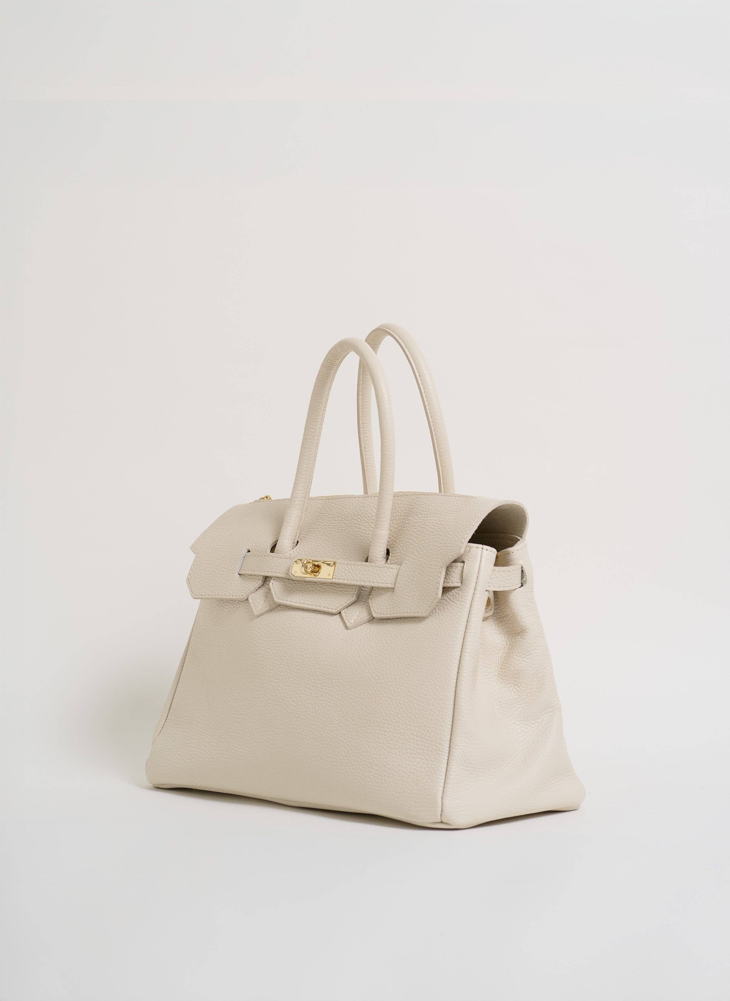 Prestige Milano - Wholesale Tote Bag - Women's - Borsa Elizabeth in Pelle Togo Crema1