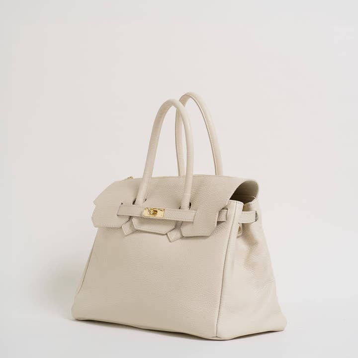Prestige Milano - Venta al por mayor Bolsa de asa- Mujer - Bolso Elizabeth en cuero Togo crema1