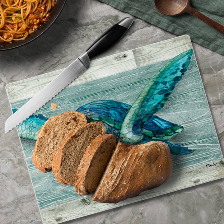 CounterArt/Highland Home/Thirstystone/CoasterStone - Wholesale Cutting Board - Northpoint Turtles 10” x 8” Tempered Glass Cutting Board