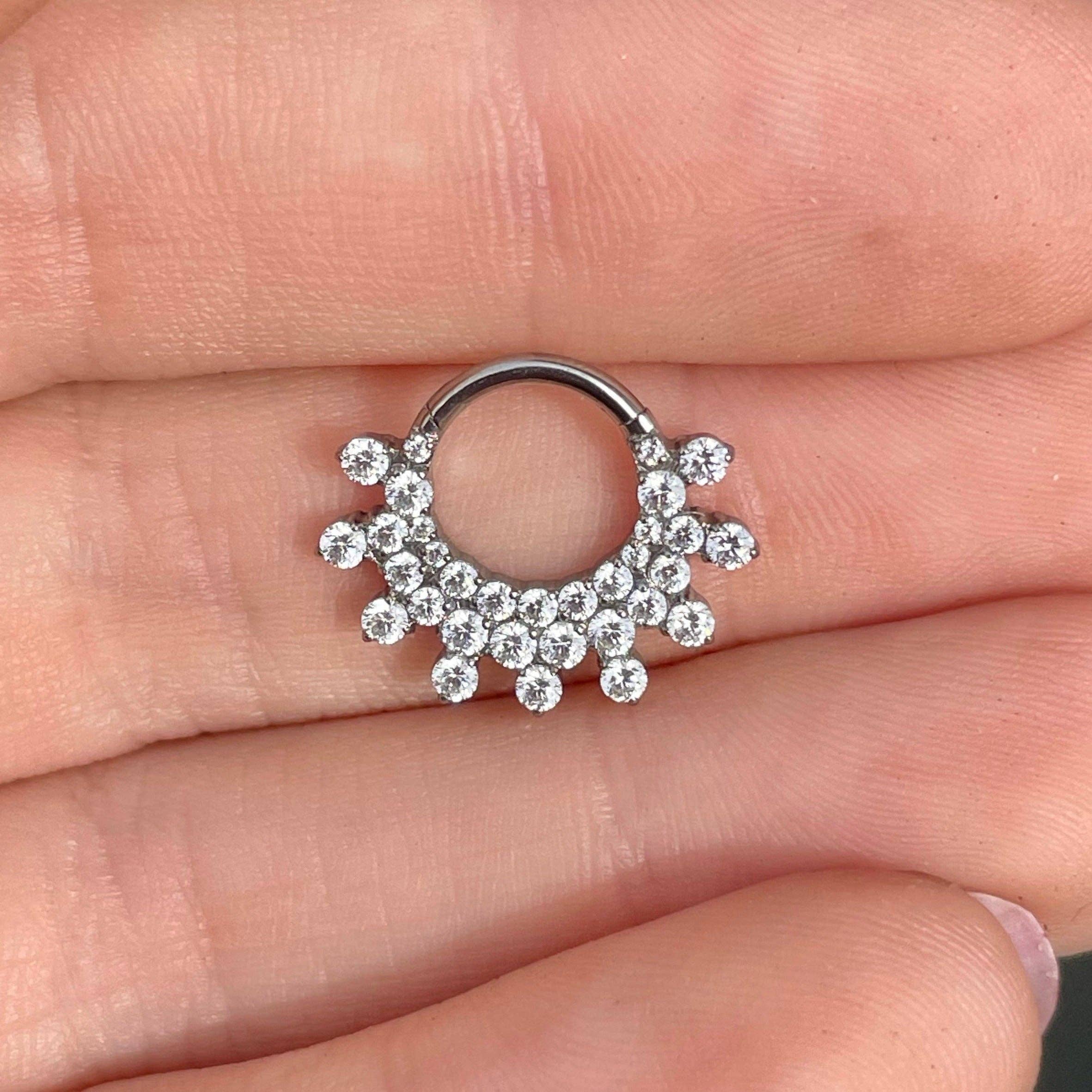 Elara Body Jewelry - Wholesale Single Earring - Gold Titanium Daith Earring (16G | 8mm or 10mm | Titanium | Gold or Silver)1