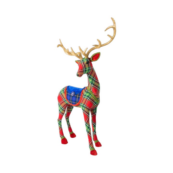 29.5in Red/Green Plaid Deer for wholesale by December Diamonds