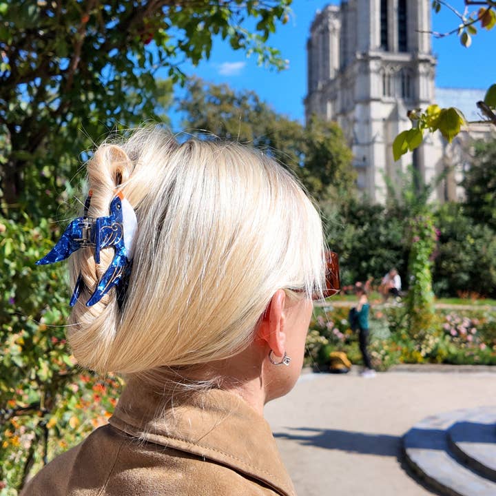 Solar Eclipse - Venta al por mayor Horquilla para el pelo - Mujer - Pinza para el cabello en forma de golondrina pintada a mano | Ecológica3