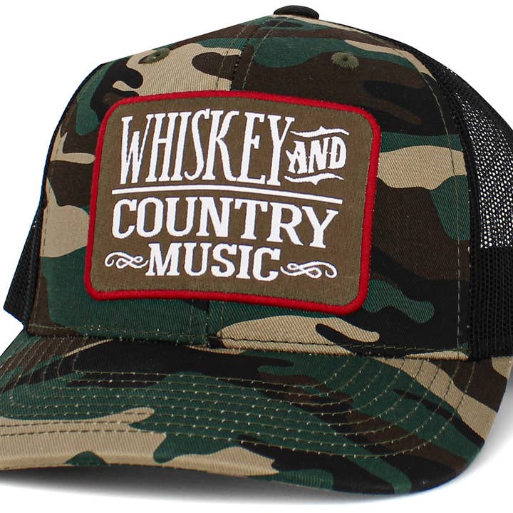 KBETHOS - Wholesale Trucker Hat - Men's - Whiskey and Country Music Mesh Back Ballcap