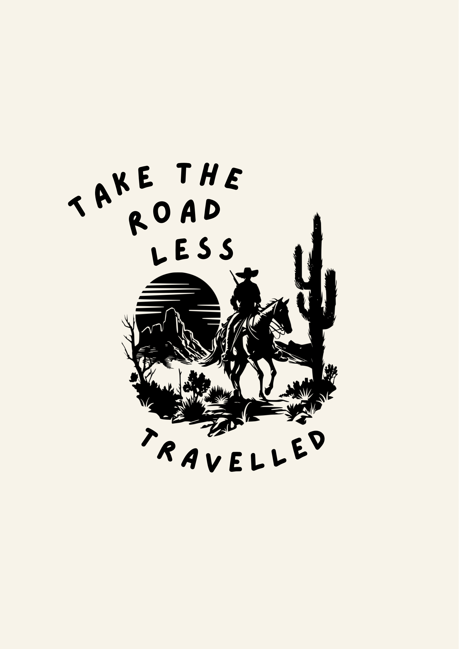 Blue Iris Designs Co – wholesale Art print – Take the road less travelled cowboy inspired print1