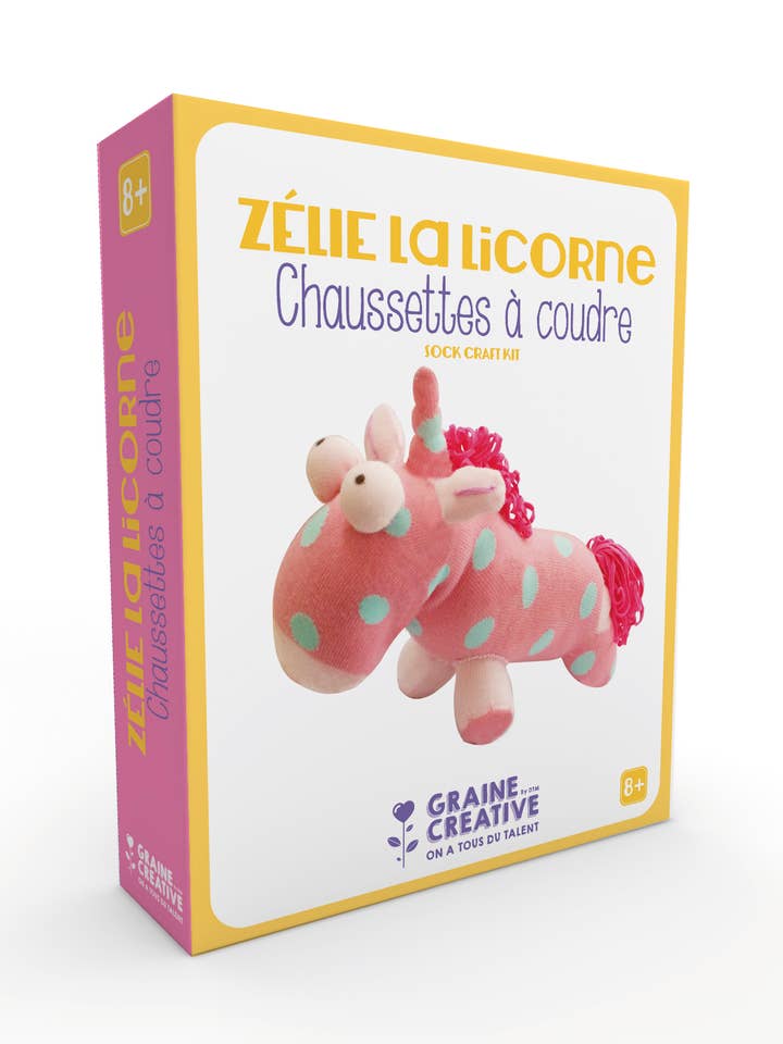 KIT DA CUCITO CON CALZE A FORMA DI UNICORNO per la vendita all'ingrosso da parte di Graine Créative