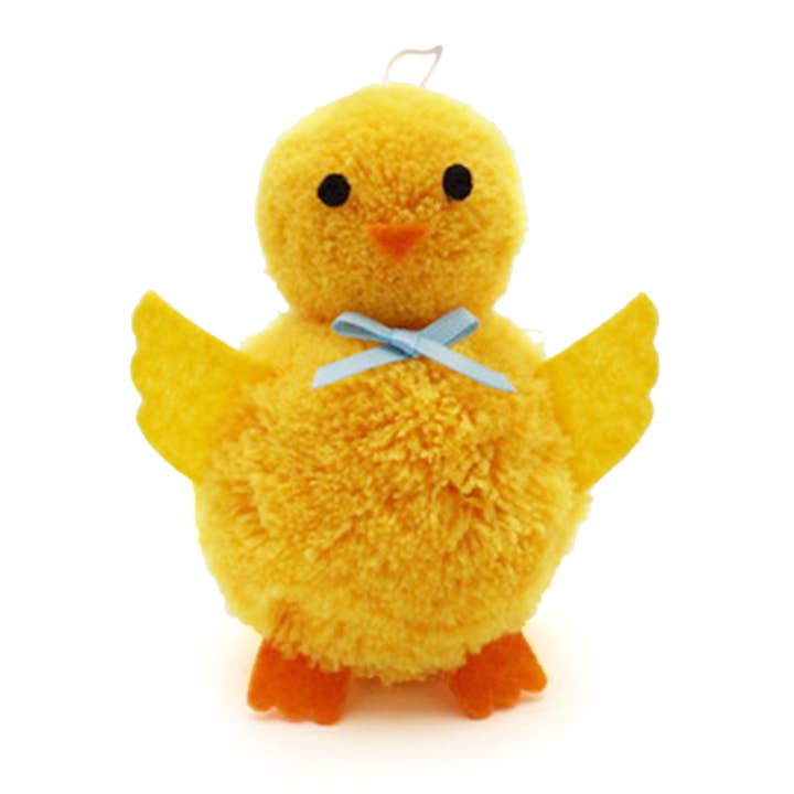 Chick Pom Pom Ornament for wholesale by Lucky Horse Press