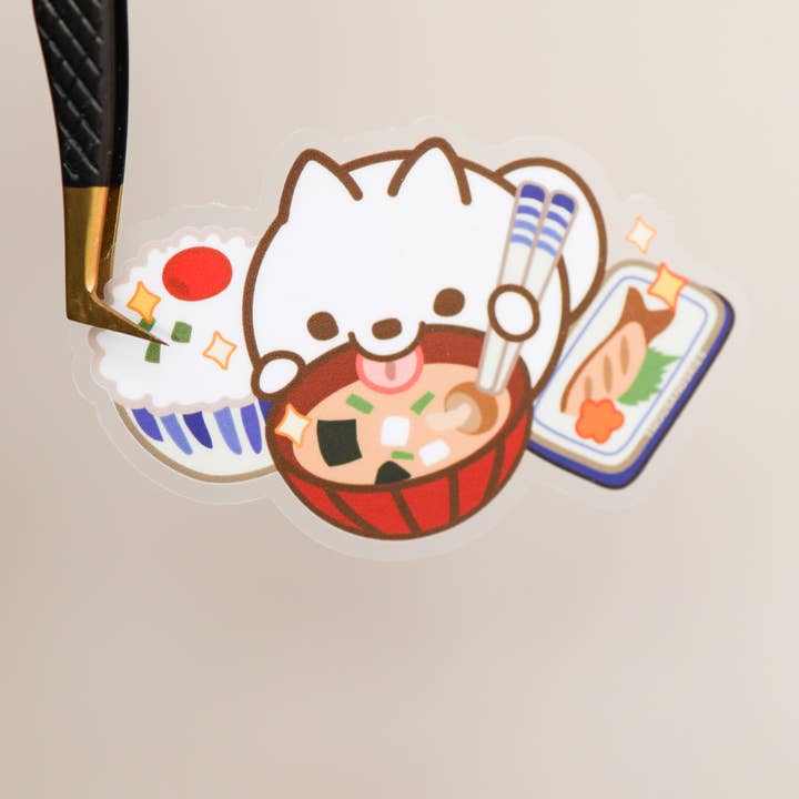 Thousand Skies - Wholesale Sticker - Vinyl Sticker (Transparent) Savory Breakfast - Miso Soup