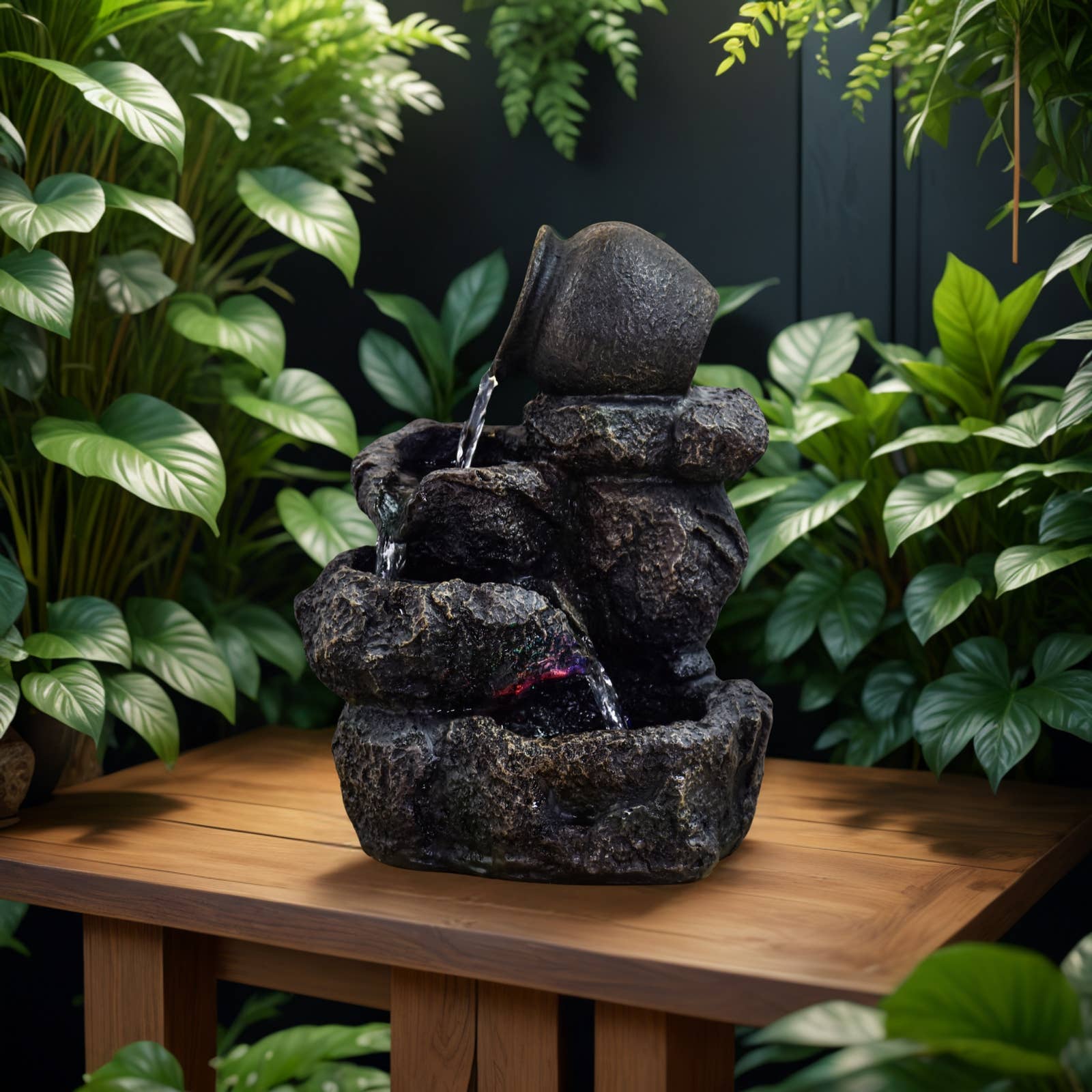 Zen'Arôme – wholesale Decorative tabletop object – Nivello Indoor Fountain with Cascading Flow6