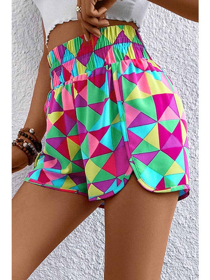 Aapparella - Wholesale Athletic Shorts - Women's - Women Checked Plaid High Waist Athletic Shorts | S-XL