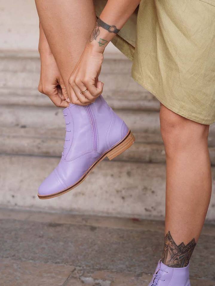 Mama Lilas - Bottines Lilas en Cuir for wholesale by Swivells