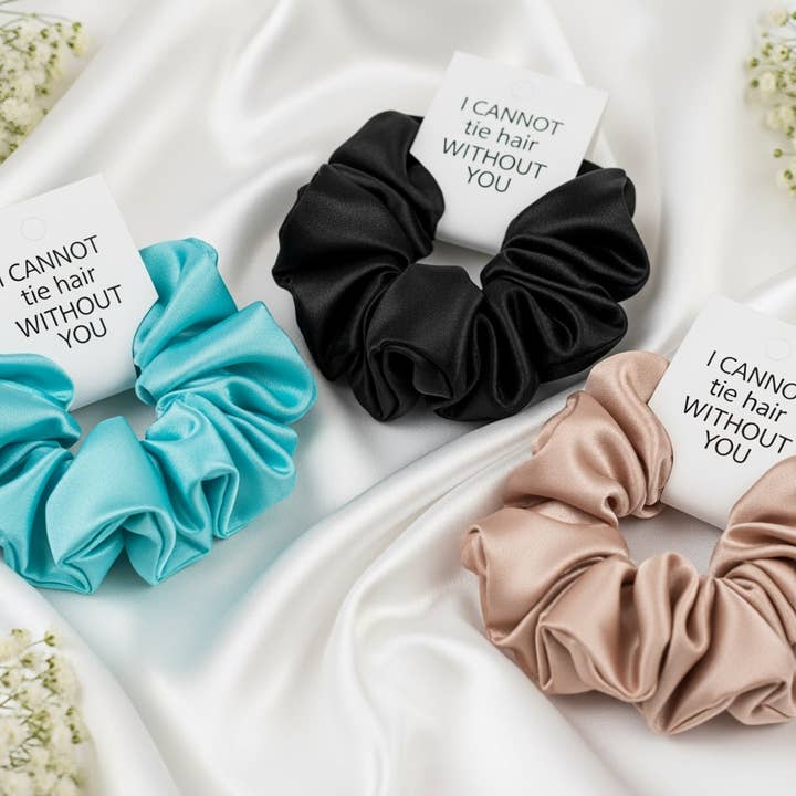 The Blissful - Wholesale Scrunchie - Women’s - Satin Scrunchies Set – 12 Soft, Colorful Hair Ties3