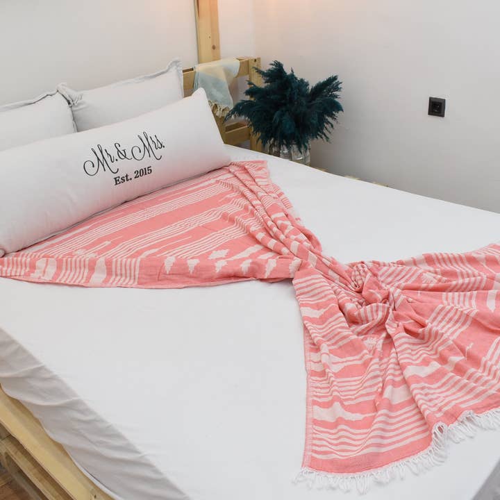 Organic Turkish Towels - Wholesale Picnic Blanket - PINK Beach Blanket, Versatile Picnic Cover8