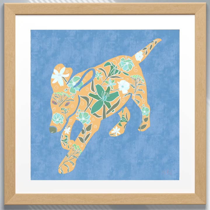 Fine Art Giclee Print-Pastel Running Dog Silhouette for wholesale by Natalie’s Art