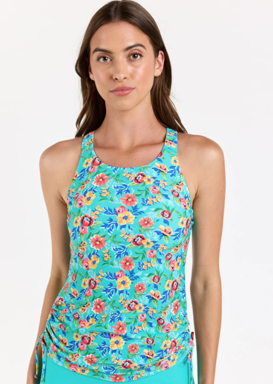 Calypsa – wholesale Bikiniöverdelar – Dam – Maya Tankini-bikinitopp med avtagbara kupor - Blommönster10