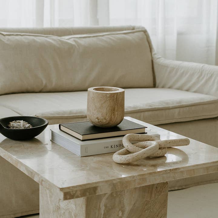 Last Candle Co - Wholesale Jar/Filled Candle - Beige Travertine Refillable Candle2