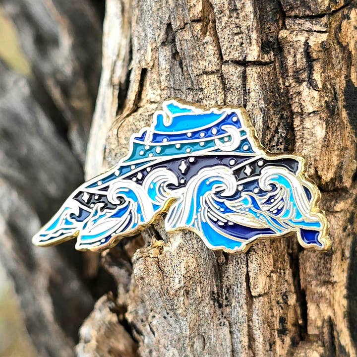 Lake Superior enamel pin for wholesale by Art Factory LLC