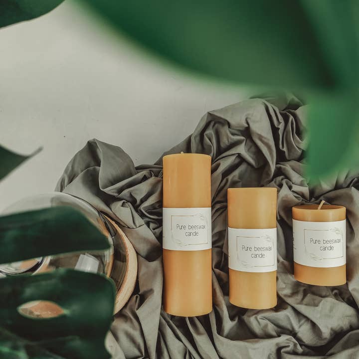 BEE Zero Waste - Vente Bougies piliers - Cire d'abeille - Bougies pilier5