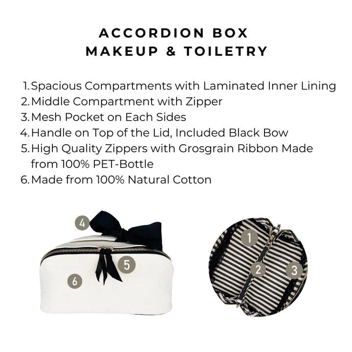 Bag-All - Wholesale Makeup/Cosmetic Bag - Accordion Box Makeup & Toiletry, Cream