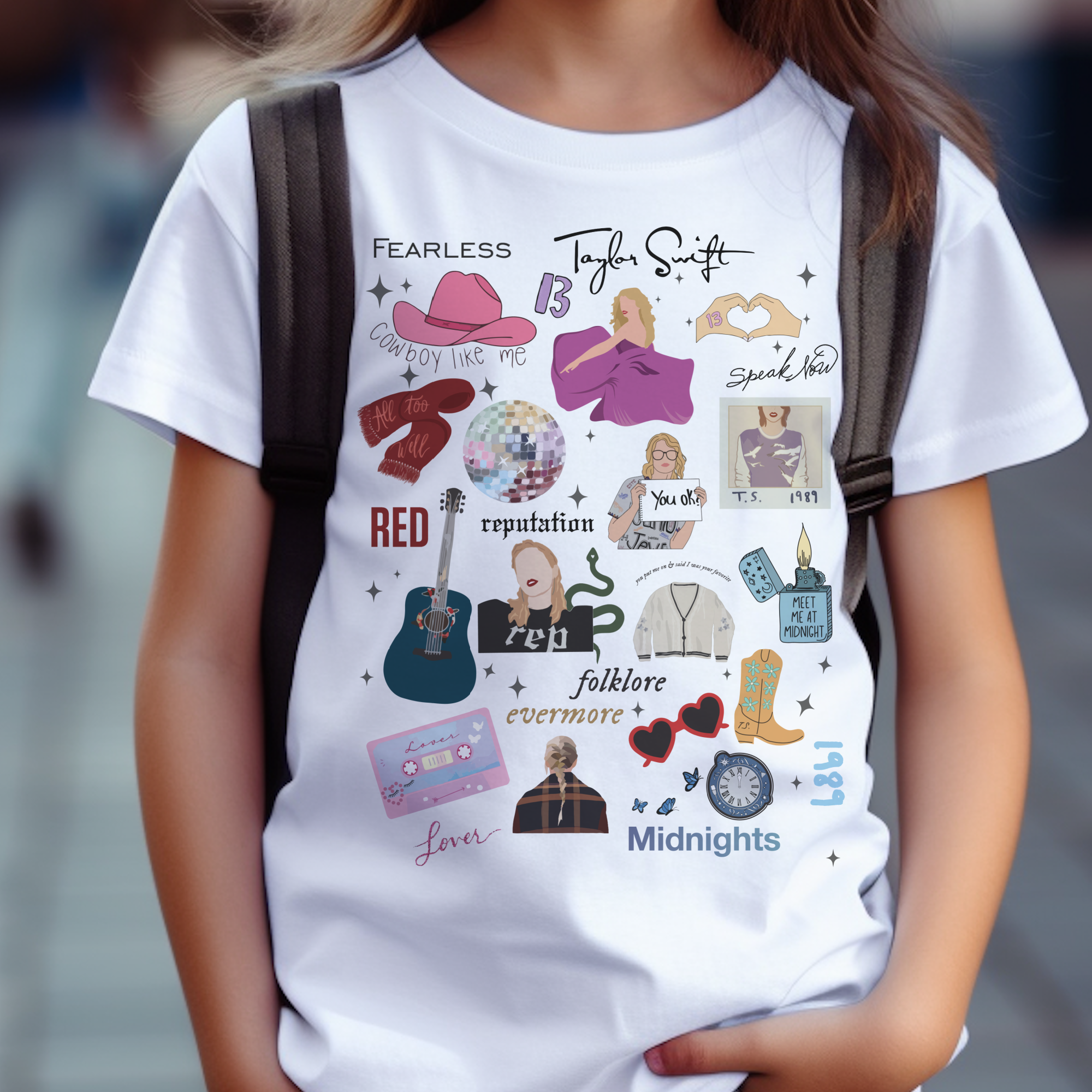 Par.tees by Party On! - Wholesale Screen Printed T-Shirt - Kids - Kids Girly Taylor Collage Youth Girly Graphic Tee0