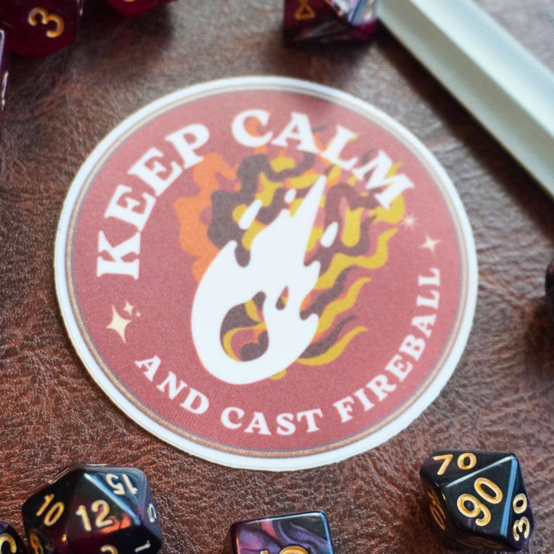 Minva Tabletop Design Co - Wholesale Sticker - Keep Calm and Cast Fireball Sticker3