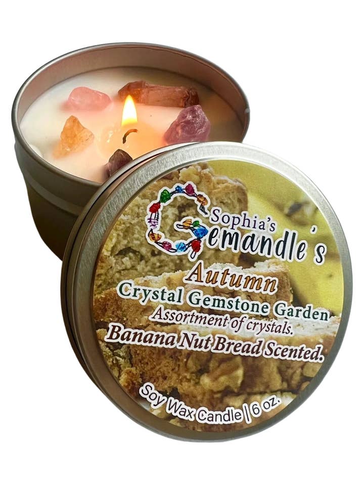 Kristall-Kerze aus Sojawachs, mit Bananen-Nussbrot-Duft, 6 Unzen. für den Großhandel von Gemandles
