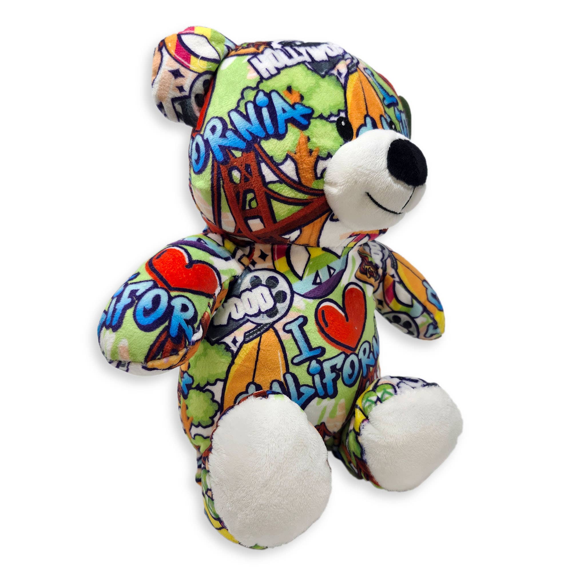 Plushology® by RGU - Wholesale Stuffed/Plush Toy - Kids & Baby - 10" California Graffiti Teddy Bear • Eco1
