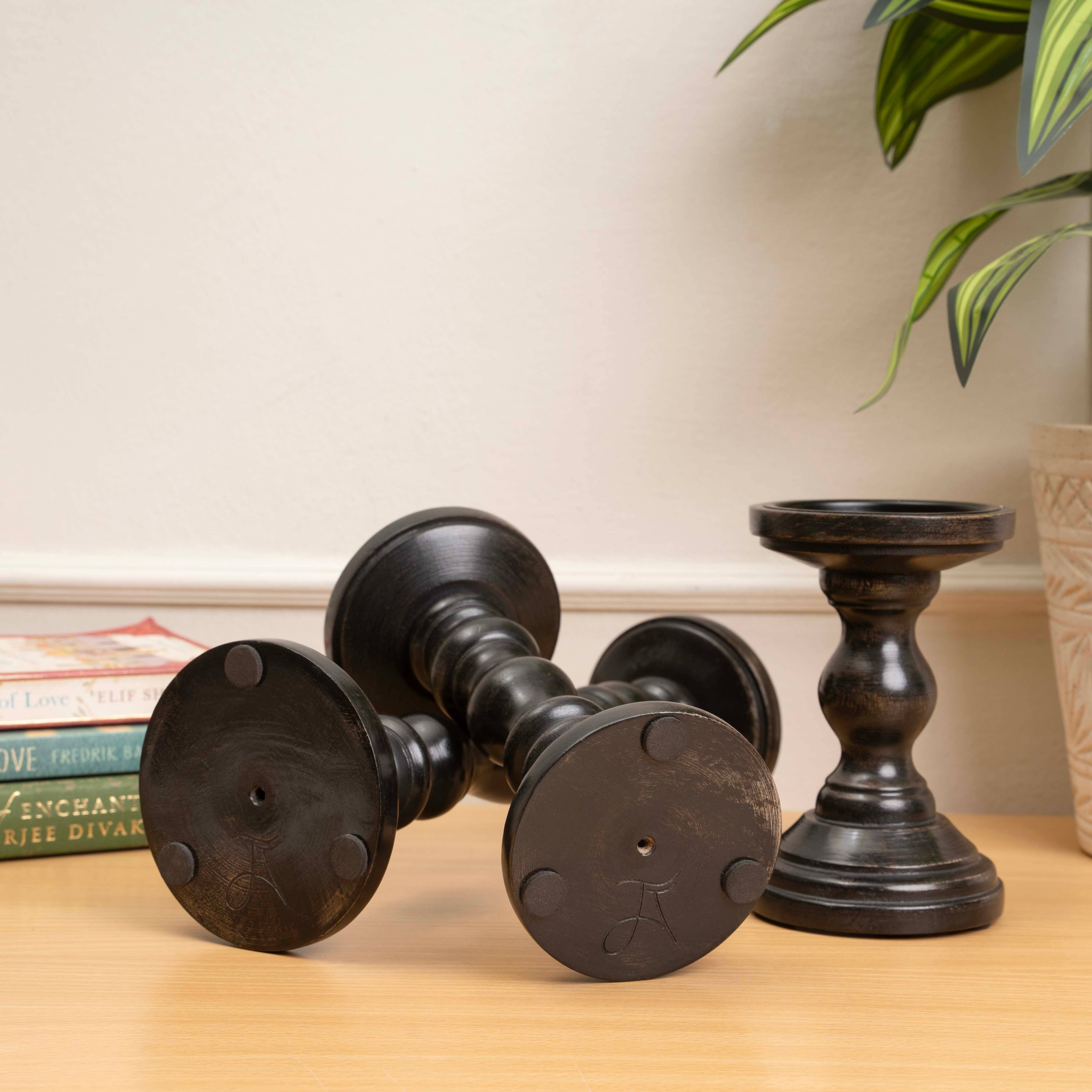 LuxeDesigns Co LLC - Wholesale Candle Holder - Wooden Candle Holders for Tall Pillar Candles Set of 317