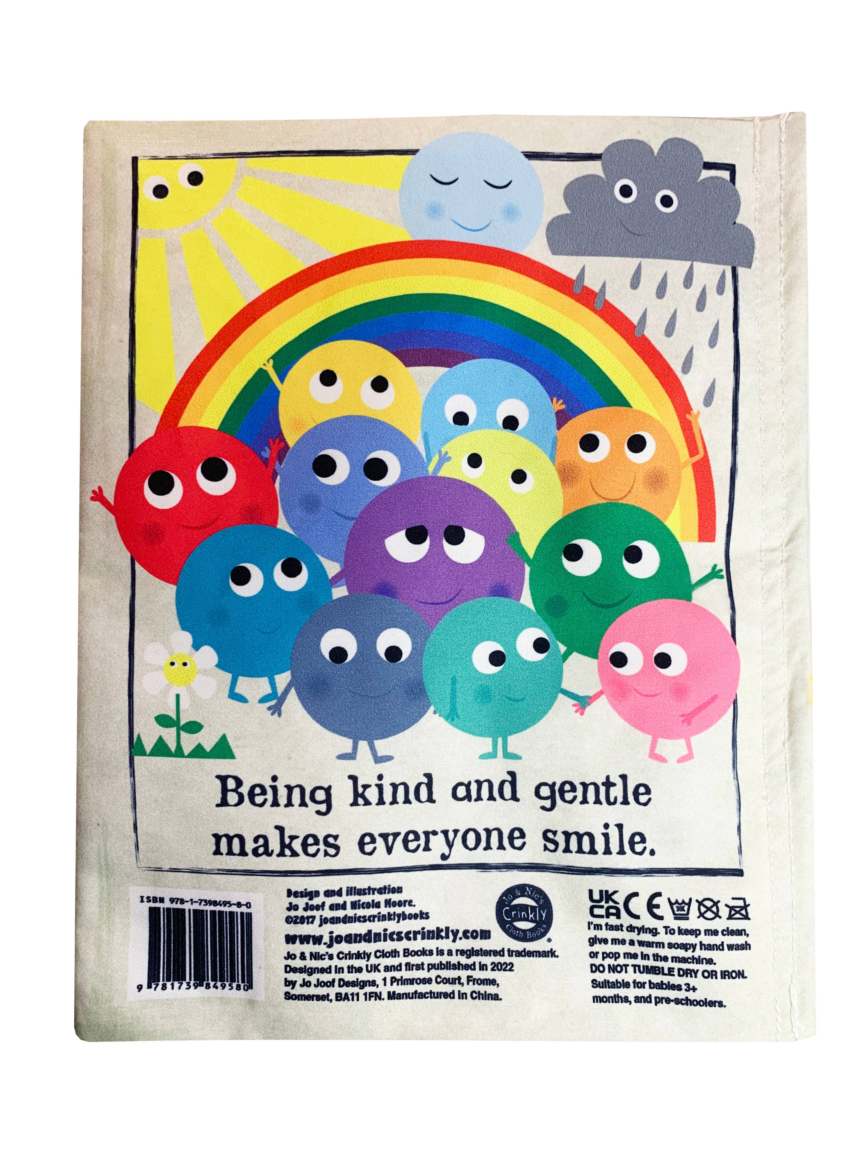 Jo & Nic's Crinkly Cloth Books - Wholesale Baby & Toddler Book (0-2) - Nursery Times Crinkly Newspaper - Rainbow of Emotions3