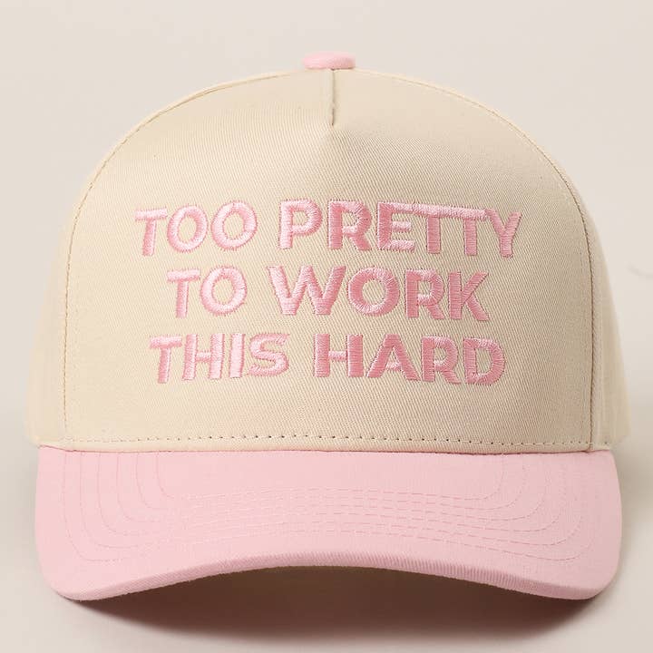 Fashion City - Wholesale Trucker Hat - Women's - TOO PRETTY TO WORK Embroidery Trucker Hat3