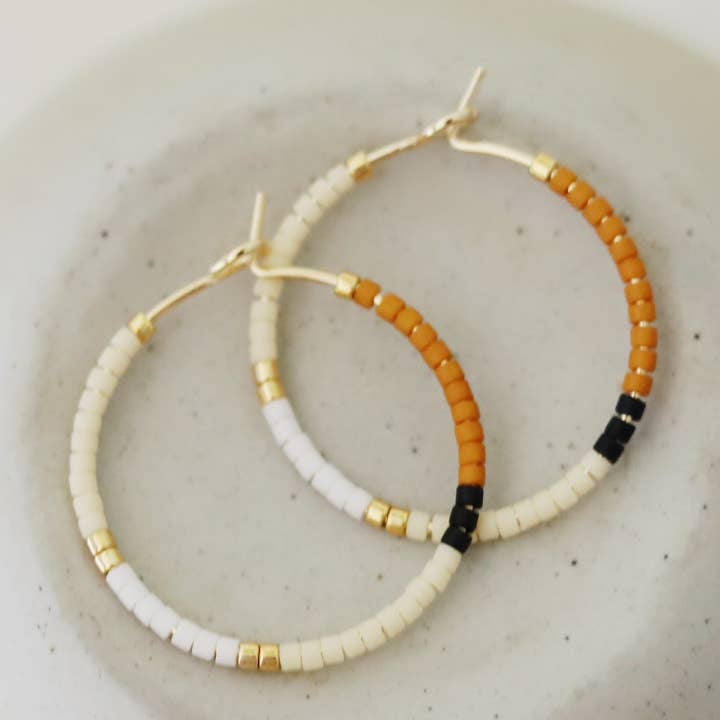 Caribou // gold filled miyuki glass beaded hoops for wholesale by Girls Day Out by Amy Houston