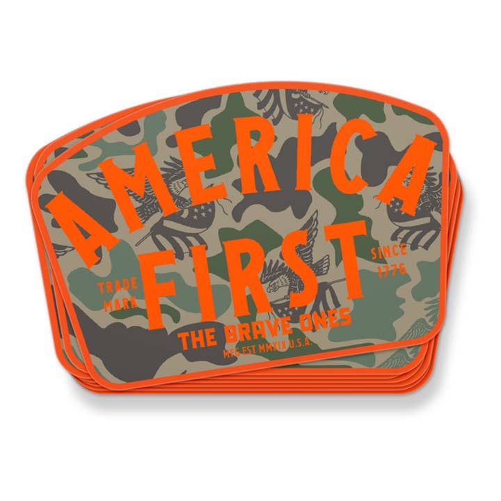 The Brave Ones (formely chaads) - Wholesale Sticker - America First Camo sticker