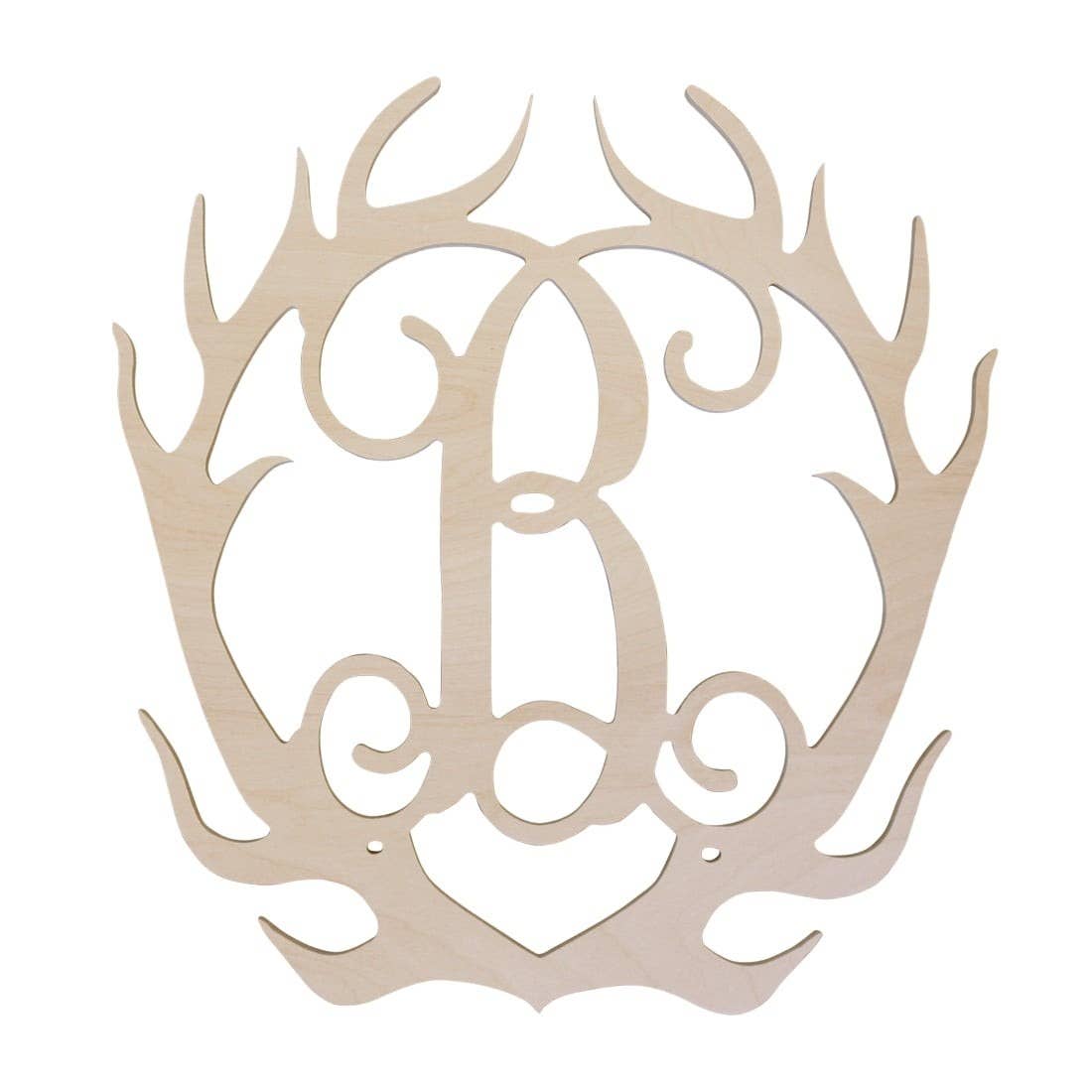Wholesale Boutique - Wholesale Wall Sign - Antler Wood Monogram- Single Initial0