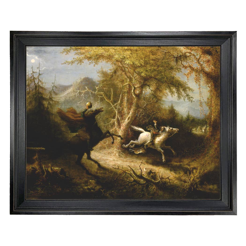 Madison Bay Co. - Historical Home Decor Reproductions - Wholesale Schilderen/Tekenen - Schilderijafdruk van de Ruiter zonder Hoofd die Ichabod Crane Achtervolgt28