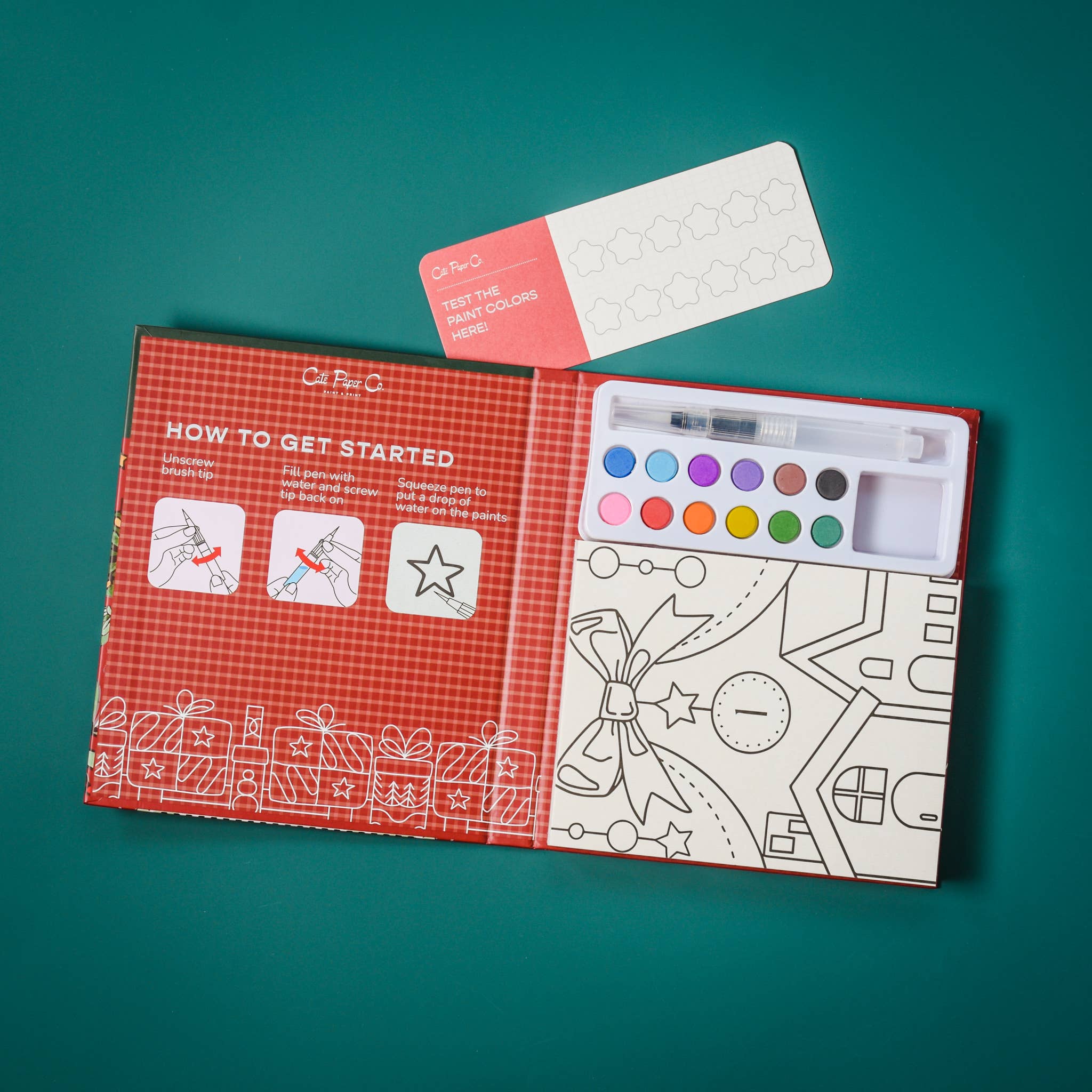 Cate Paper Co. – Aquarela por atacado – Livro de Aquarela e Conjunto de Tintas - Calendário do Advento1