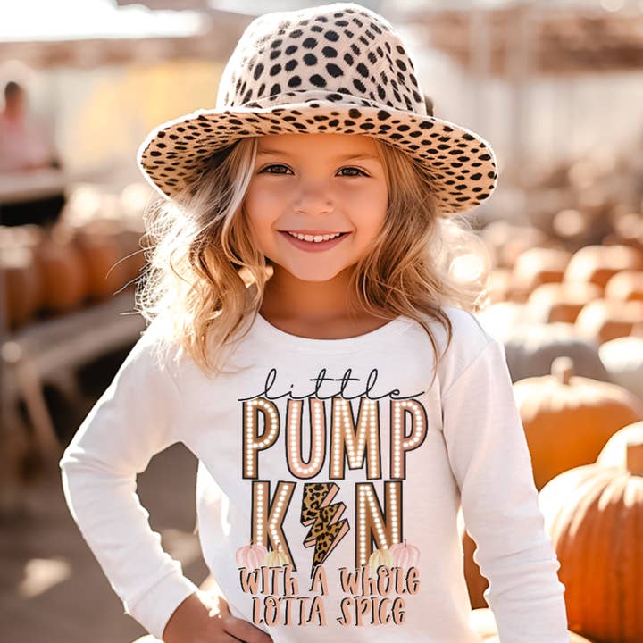 Camisola Little Pumpkin with a Whole Lot of Spice Fall Girls por atacado de AvaryMaeInspirations