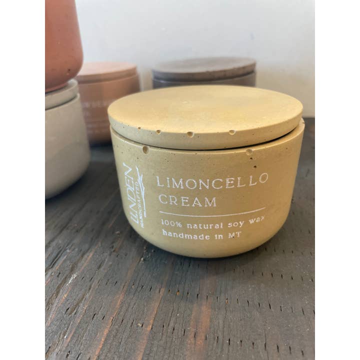 Linden Handcrafted - Wholesale Jar/Filled Candle - Limoncello and Creme Concrete Candle2